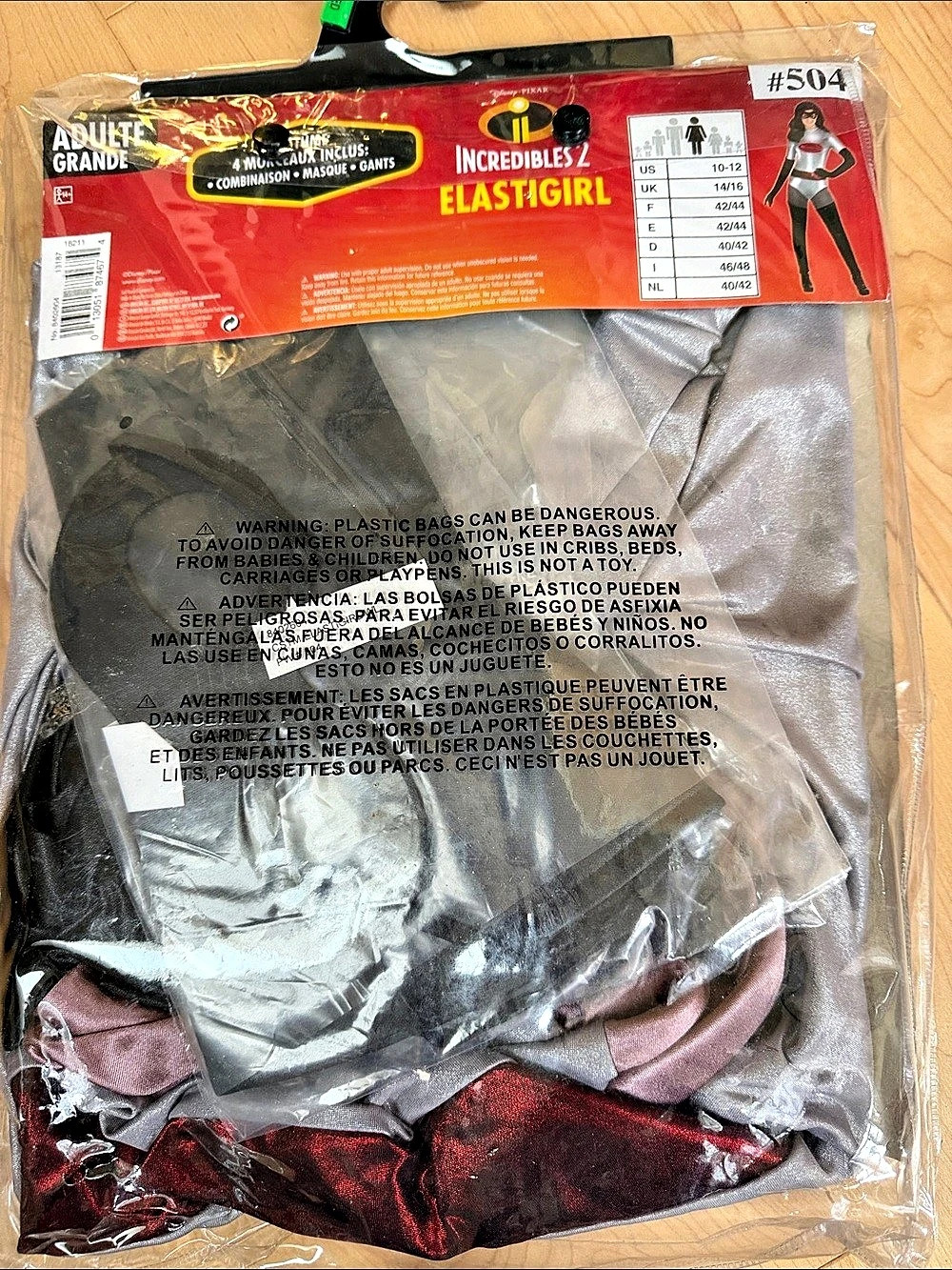Disney Pixar Incredibles 2 Elastigirl Adult Large 4-Piece Costume NWT - Picture 2 of 4